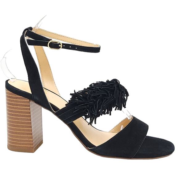 C Wonder Women Slingback Ankle Strap Sandals Gabrielle Size US 6.5M Black Suede - Picture 2 of 6